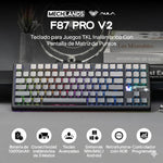 TECLADO F87 PRO V2 INALAMBRICO INGLES BLACK DEGRADED- GRAY WOOD SWITCH AULA