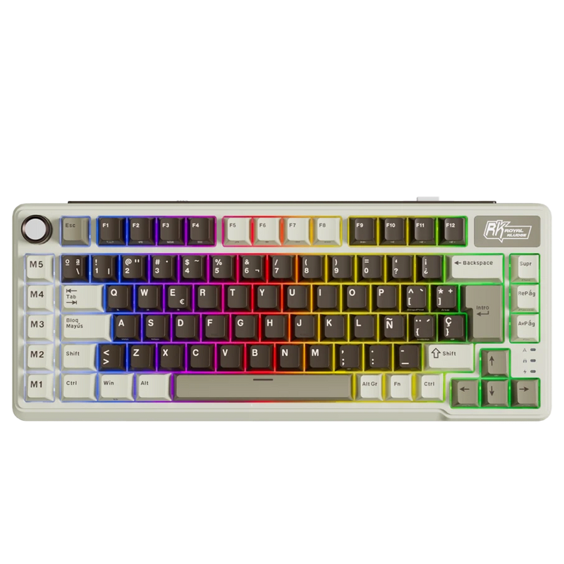 TECLADO MECANICO RK-L75 INALAMBRICO MOCHA GREY - CREAMY SWITCH