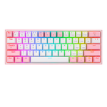 TECLADO REDRAGON FIZZ PRO WIRELESS, SPANISH K616-RGB-WP WHITE/PINK REDRAGON