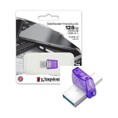USB KINGSTON 128GB DATATRAVELER MICRODUO 3C 200MB/S DUAL USB-A + USB-C KINGSTON