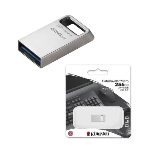 USB KINGSTON DATATRAVELER MICRO 256GB ULTRAPEQUEÑO CON METAL PREMIU KINGSTON