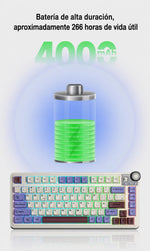 TECLADO AU75 RGB INALAMBRICO BLACK/YELLOW - MECHANICAL SWITCH AULA