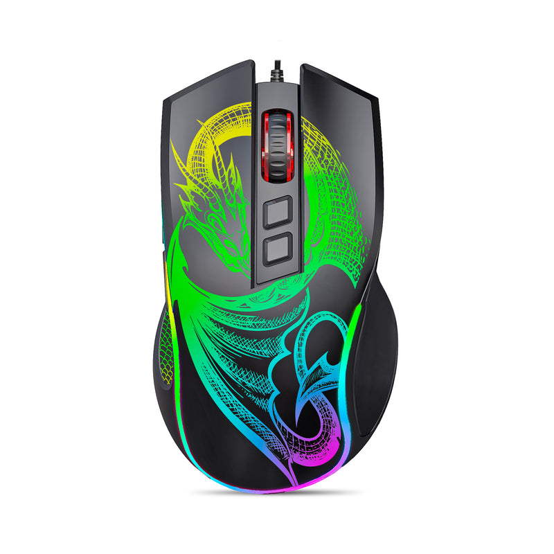 MOUSE GAMER DRAGON MIC GM805 USB RGB 7B 12800 DPI MICRONICS