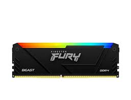 MEMORIA KINGSTON FURY BEAST RGB BLACK 8GB DDR4-3200 MHZ, PC4-25600, CL16, 1.35V, NON-ECC KINGSTON