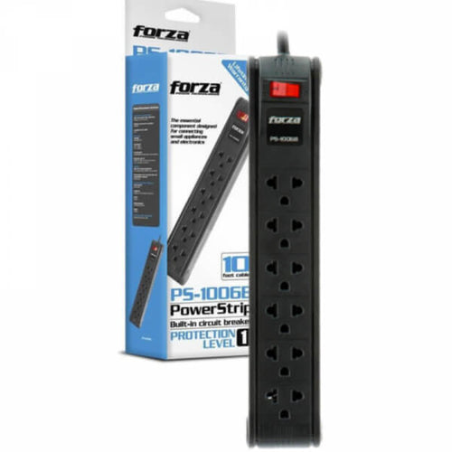 FORZA PS-1006B POWER STRIP 110/220V 6 -UNIV NEMA 10FT CABLE