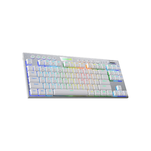 TECLADO HORUS TKL WHITE WIRELESS, SPANISH K621W-RGB-SP RED SWITCH