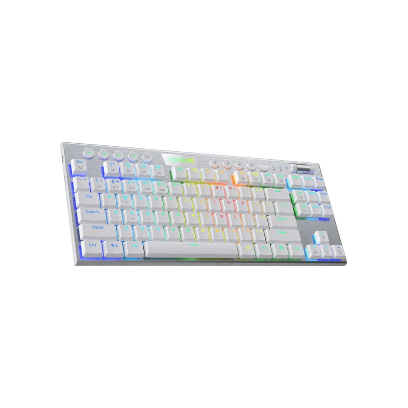 TECLADO HORUS TKL WHITE WIRELESS, SPANISH K621W-RGB-SP RED SWITCH