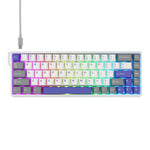 TECLADO MAGNÉTICO AULA WIN68HE MAX | INGLES | RGB | CABLEADO | BLANCO-GRIS-MORADO
