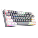 TECLADO FIZZ PRO WIRELESS, SPANISH K616-RGB-GW GREY/WHITE REDRAGON