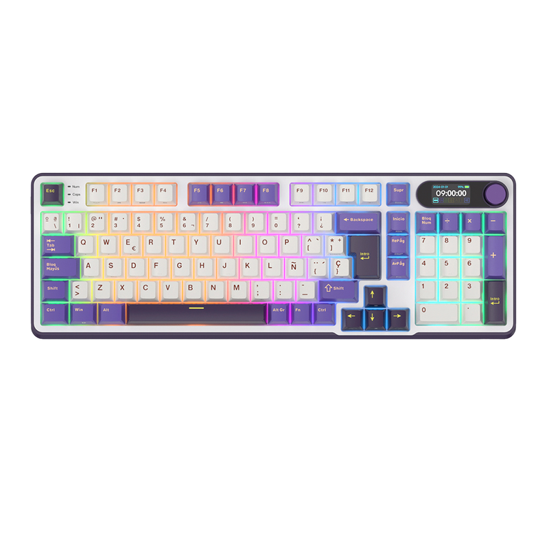 TECLADO ROYAL KLUDGE S98 INALAMBRICO BLACKBERRY MOUSSE - CHARTREUSE SWITCH ROYAL KLUDGE