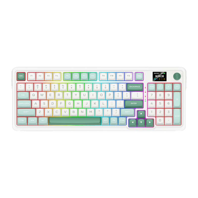 TECLADO REDRAGON GALATIN PRO-RGB WIRELESS ENGLISH K719WG WHITE/GREEN