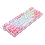 TECLADO REDRAGON FIZZ PRO WIRELESS, SPANISH K616-RGB-WP WHITE/PINK REDRAGON