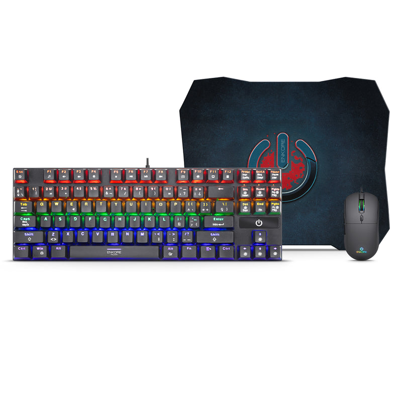 KIT GAMER FALCON ENT G2000-3 TECLADO + MOUSE USB + PAD MOUSE ENKORE