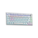 TECLADO F75 RAINBOW CABLEADO INGLÉS WHITE - BLUE SWITCH
