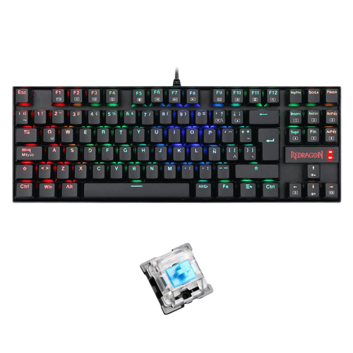 K552RGB TECLADO REDRAGON KUMARA BLACK, SPANISH BLUE SWITCH REDRAGON