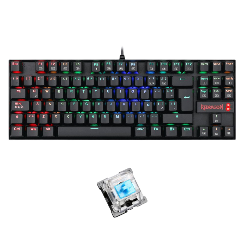 K552RGB TECLADO REDRAGON KUMARA BLACK, SPANISH BLUE SWITCH REDRAGON