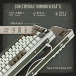 ROYAL KLUDGE - TECLADO L75 WIRELESS 75% PALM GREEN SWITCH CREAM