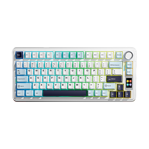 TECLADO AULA S75 PRO INALÁMBRICO INGLÉS BLACK/WHITE/DARK PURPLE - SEIYA SWITCH AULA