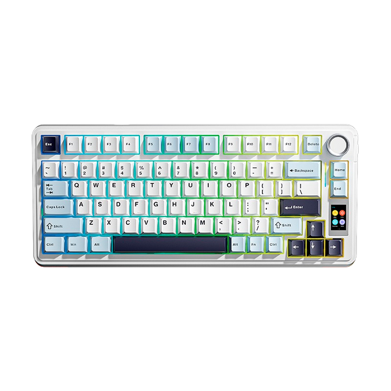 TECLADO AULA S75 PRO INALÁMBRICO INGLÉS BLACK/WHITE/DARK PURPLE - SEIYA SWITCH AULA