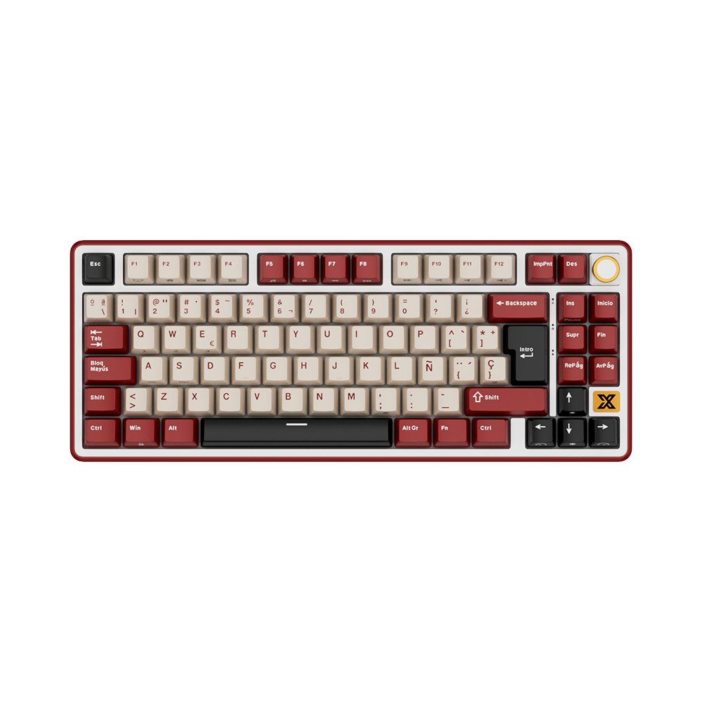 TECLADO RK X87 INALÁMBRICO RED - BEIGE SWITCH ROYAL KLUDGE