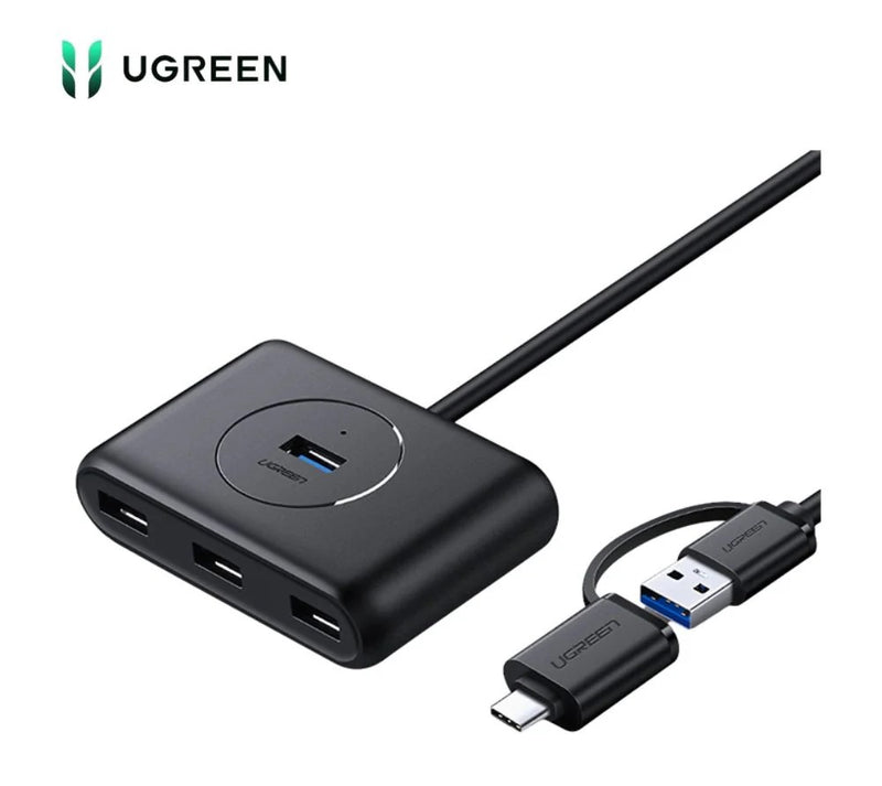HUB UGREEN  /4 PUERTOS/ USB A 3.0/ CON USB-C ADAPTADOR/ CR113 UGREEN