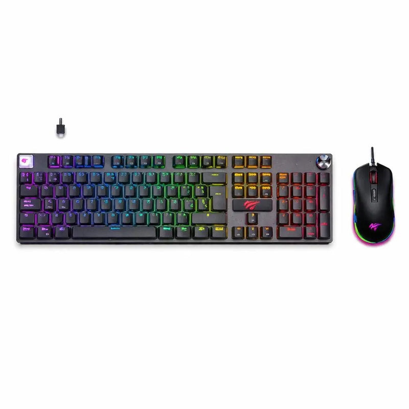 KIT GAMER MECANICO GT-KB12CM RGB 7200DPI NEGRO HAVIT