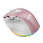 MOUSE GENIUS ERGO 9000S PRO PINK RECARGABLE DUAL WIRELESS/BT 6-BOT SILENT RGB PINK 939888282