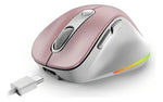 MOUSE GENIUS ERGO 9000S PRO PINK RECARGABLE DUAL WIRELESS/BT 6-BOT SILENT RGB PINK 939888282