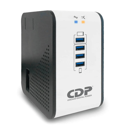 ESTABILIZADOR R2CU-AVR1008I 1000VA/500W 8 SALIDAS 4 PUERTOS USB
