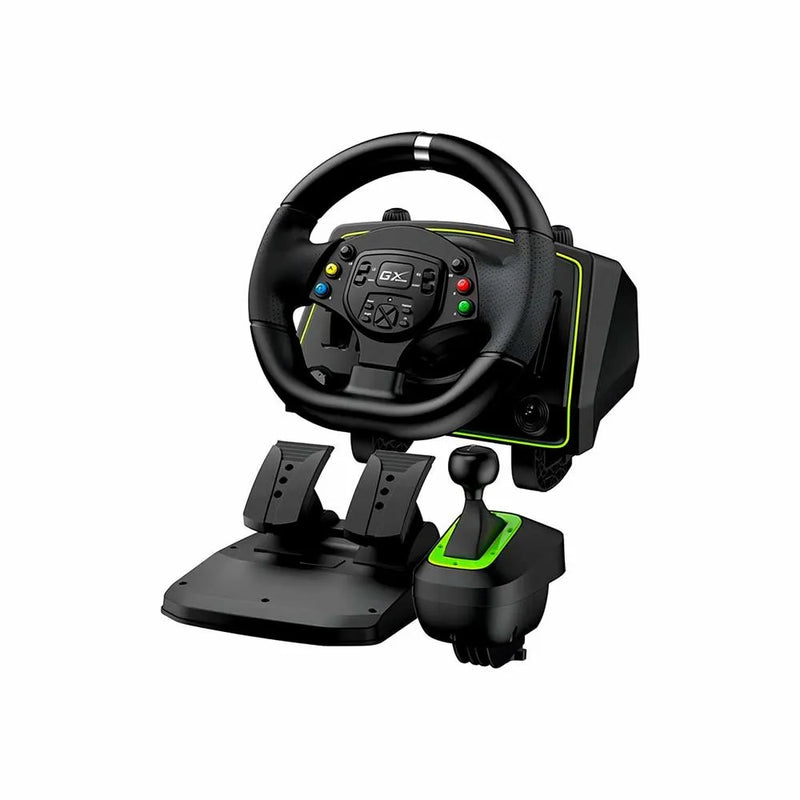 TIMON C/PEDAL + PALANCA GENIUS GX SPEED MASTER X2 DUAL MOTOR VIBRATION 1080 ROTACION PS4/PS3/PC USB BLACK