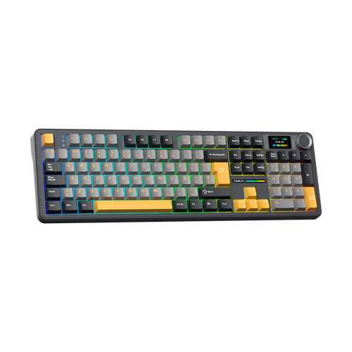 Teclado Aula F108 PRO Inalámbrico Español BLACK/GREY/YELLOW - REAPER SWITCH