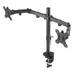 DUAL MONITOR DESK RACK PARA MONITOR DOBLE 9KG - 32" 75X75CM