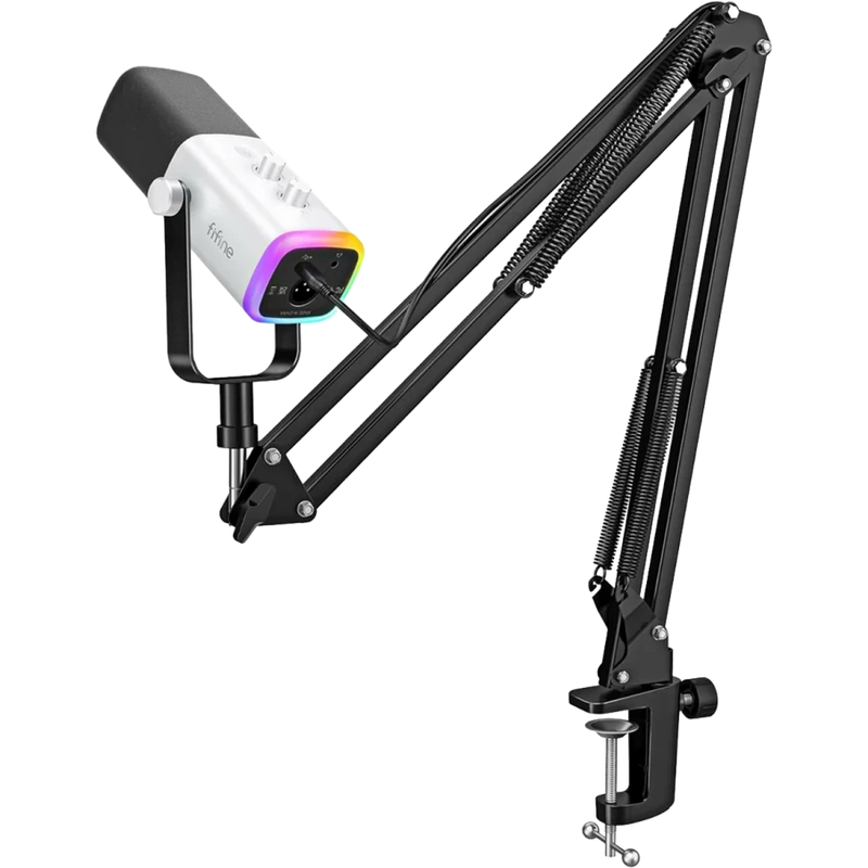 MICRÓFONO AM8T WHITE CON BRAZO FIFINE