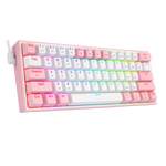 TECLADO REDRAGON FIZZ PRO WIRELESS, SPANISH K616-RGB-WP WHITE/PINK REDRAGON
