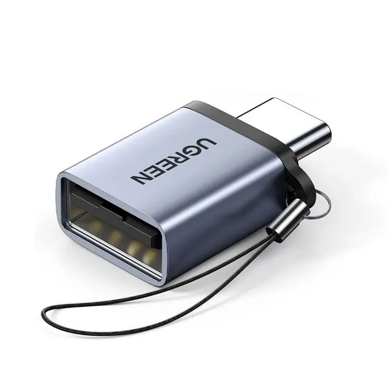 ADAPTADOR UGREEN USB TIPO C A USB 3.0 CON SUJETADOR GRIS US270