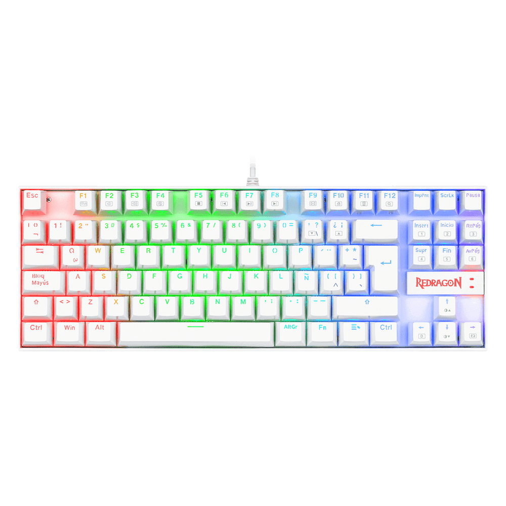 K552W-RGB TECLADO REDRAGON KUMARA WHITE, SPANISH RED SWITCH REDRAGON