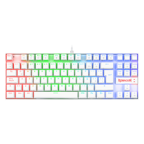 K552W-RGB TECLADO REDRAGON KUMARA WHITE, SPANISH RED SWITCH REDRAGON