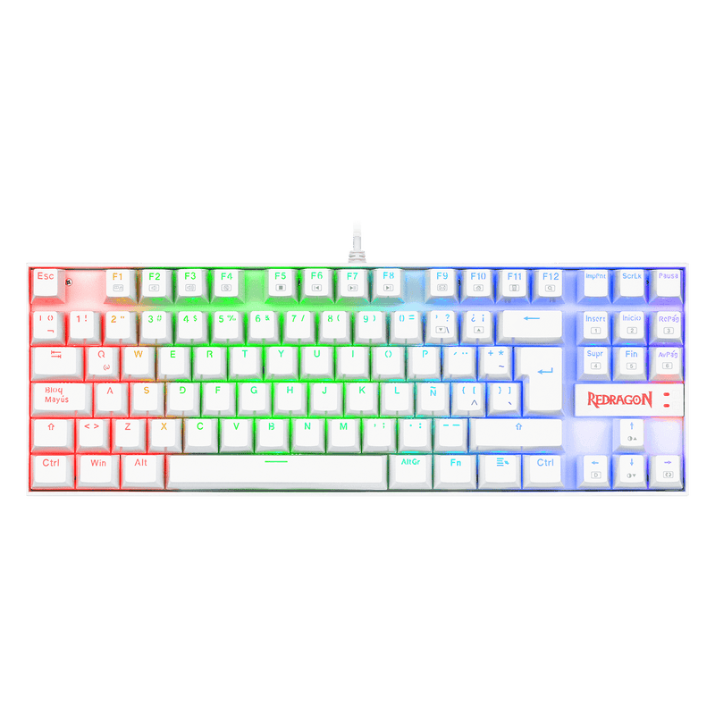 K552W-RGB TECLADO REDRAGON KUMARA WHITE, SPANISH RED SWITCH REDRAGON