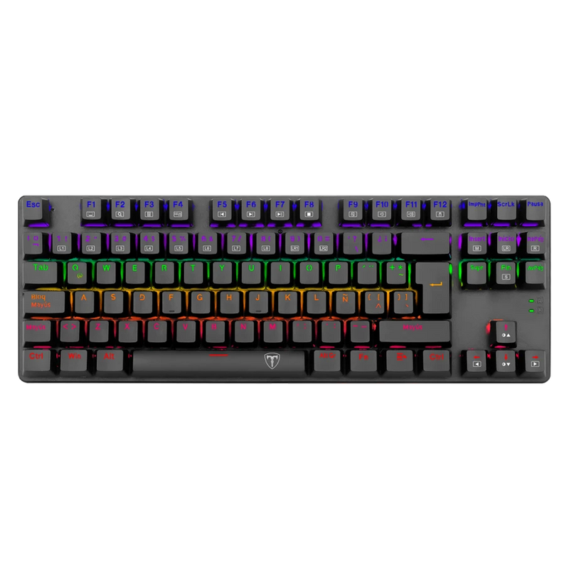 TECLADO BORA LITE RAINBOW, SPANISH T-TGK313GB-LIT BLACK RED SWITCH