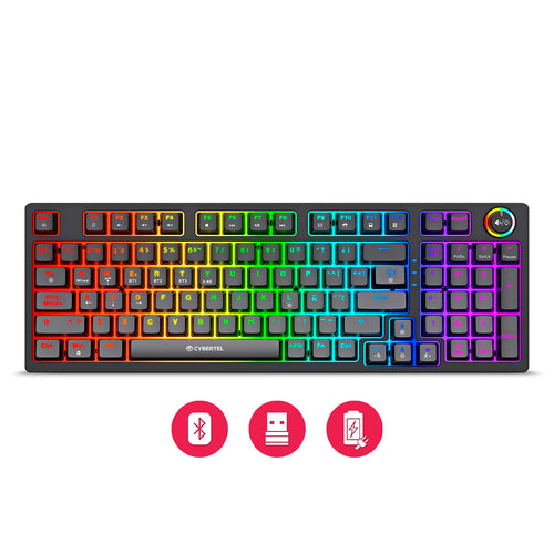 TECLADO MECANICO CYBERTEL STRIKER 3 - CBX K1008-3M BT RGB CYBERTEL