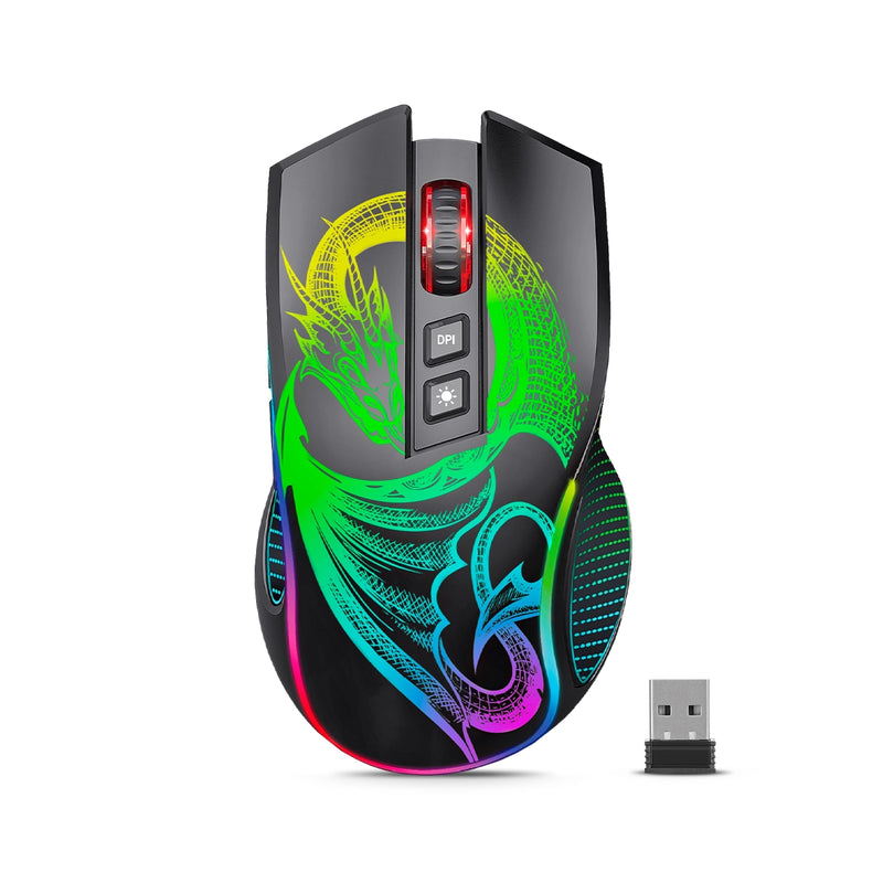 MOUSE GAMER MICRONICS DRAGON 3 MIC GM806-3M BT WIFI RECARGABLE RGB