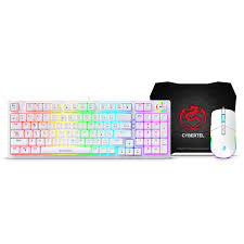 KIT STRIKER WHITE CBX GT1802W TECLADO GAMER MECANICO RGB + MOUSE GAMER CYBERTEL