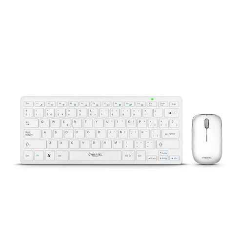 Kit Teclado y Mouse Inalámbrico Cybertel Hacker WT803W Blanco