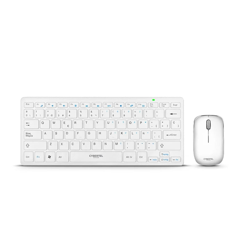 Kit Teclado y Mouse Inalámbrico Cybertel Hacker WT803W Blanco