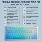 Teclado Aula F75 RGB Inalámbrico Inglés GRADIENT BLUE - STAR VECTOR SWITCH