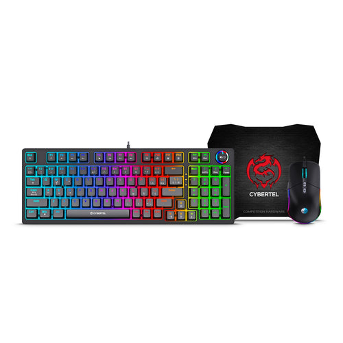 KIT STRIKER + CBX GT1802+TECLADO GAMER MECANICO RGB STRIKER + MOUSE GAMER + PAD MOUSE CYBERTEL