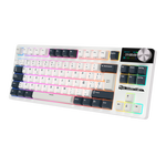 TECLADO ROYAL KLUDGE RK-S85 / BT / WIRELESS 2.4G / CABLE USB-C / 85% / SWITCH CLOUD / ESPAÑOL / RGB / TKL / WHITE NIGHT