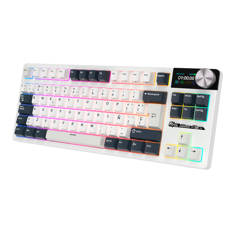 TECLADO RK-S85 TKL INALAMBRICO WHITE NIGHT - CLOUD SWITCH ROYAL KLUDGE