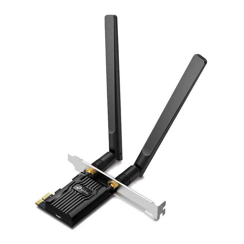 ARCHER TX20E TP-LINK ADAPTADOR PCIE WI-FI 6/AX1800 + BLUETOOTH 5.2 DOBLE BANDA 5 GHZ:1201 MBPS / 2.4 GHZ:574 MBPS / 1024-QAM / OFDMA / MU-MIMO / 2 ANTENAS EXTERNAS ALTA GANANCIA / WPA3-WPA2-WPA / 802. TP LINK