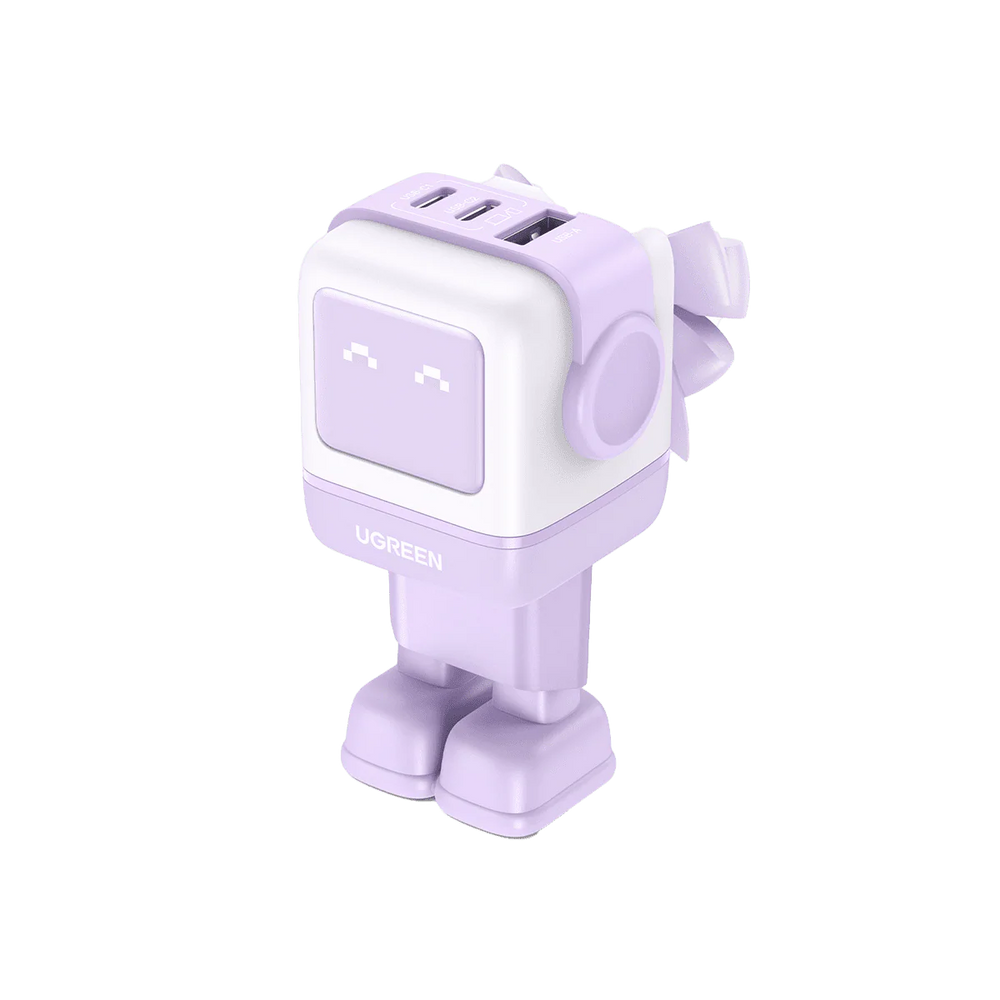 CD361 CARGADOR UGREEN UNO RG 65W ROBOT GAN CARGA RÁPIDA PURPLE UGREEN